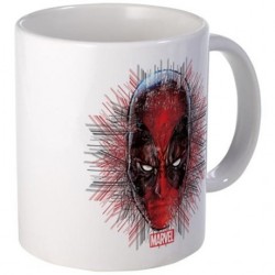 Caneca de Café Cerâmica Deadpool Marvel cor Branca