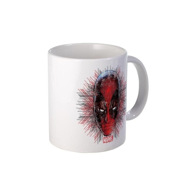 Caneca de Café Cerâmica Deadpool Marvel cor Branca