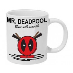 Caneca de Café Cerâmica Deadpool Marvel cor Branca