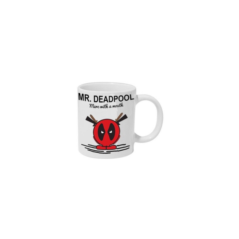 Caneca de Café Cerâmica Deadpool Marvel cor Branca