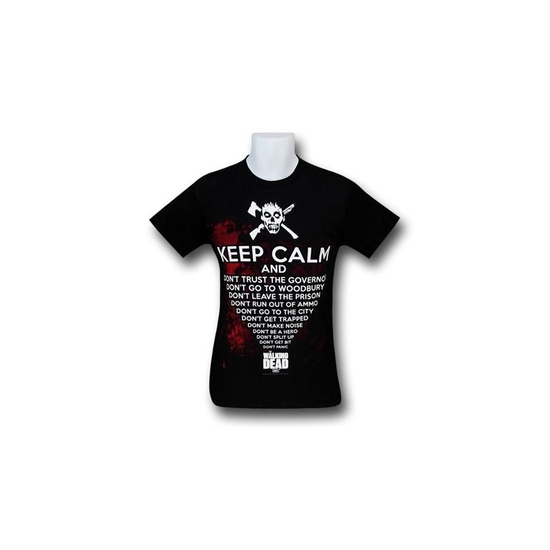 Camiseta Masculina Keep Calm The Walking Dead Preta