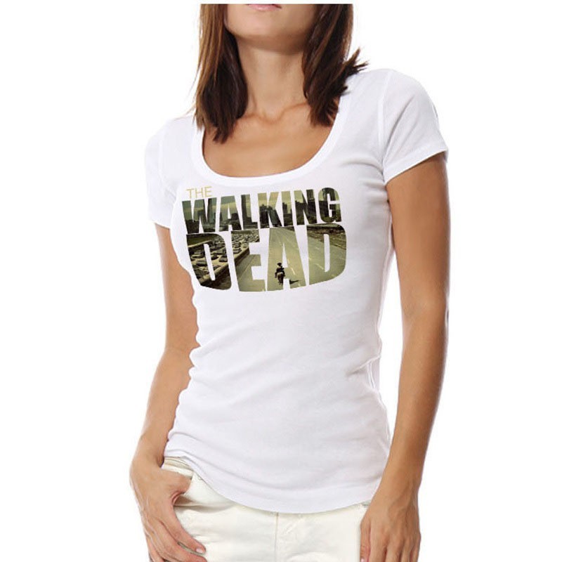 Camiseta Feminina Logo da Série The Walking Dead Branca