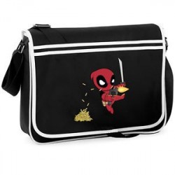 Bolsa Escolar Carteiro Deadpool Preta