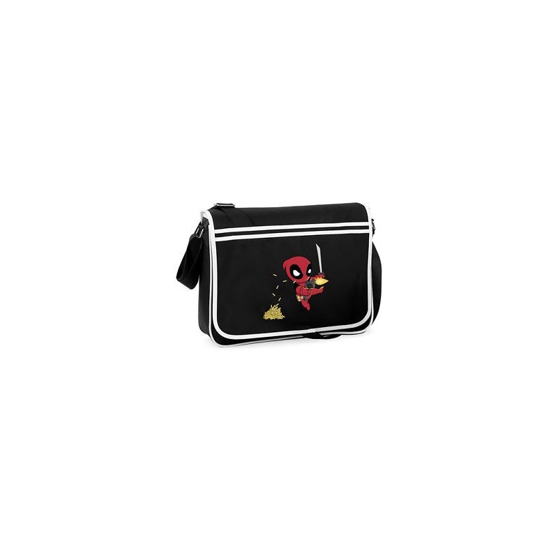 Bolsa Escolar Carteiro Deadpool Preta