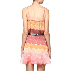 Vestido Curto Casual Puramania Estampado Coral - Marrom 