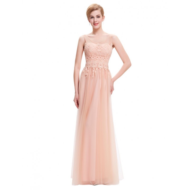 vestido longo rosa nude