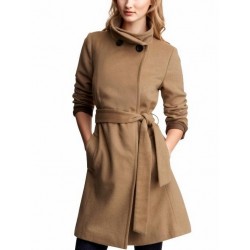 Casaco Trench Marrom Nude Inverno Elegante Importado