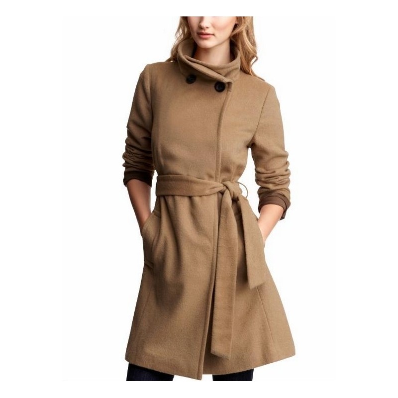 Casaco Trench Marrom Nude Inverno Elegante Importado