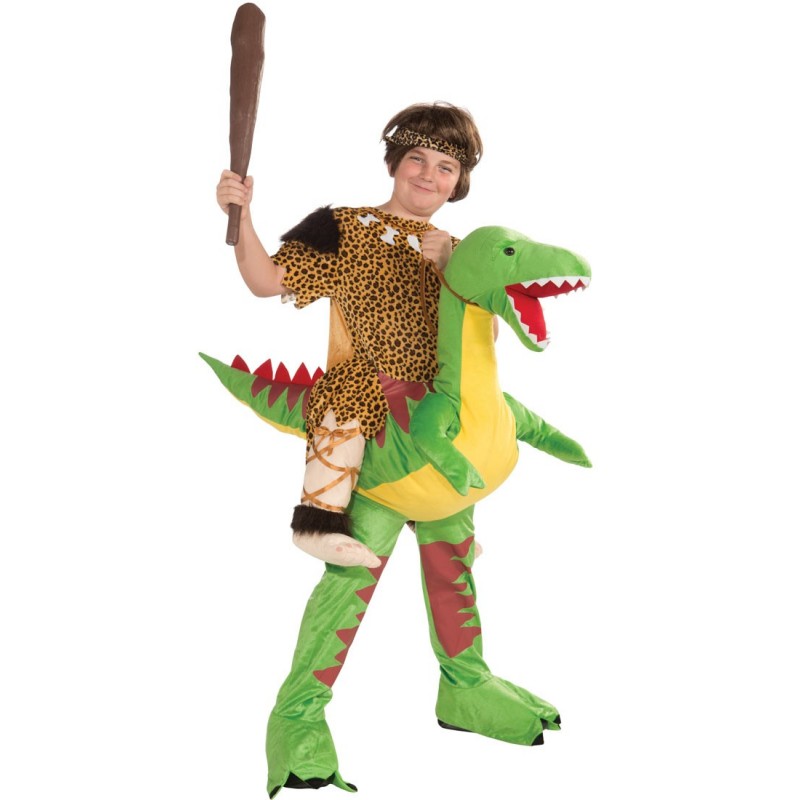 Fantasia Infantil Menino das Cavernas Dinossauro Verde Carnaval Halloween