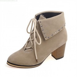 Bota Couro Ankle Boot Marrom Nude Feminina Importada