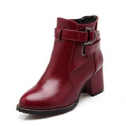 Bota Ankle Boot Vermelho Vinho Feminina Importada Couro