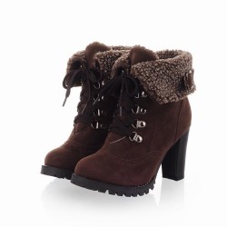 Bota Ankle Boot Marrom Inverno Feminina Importada Camurça