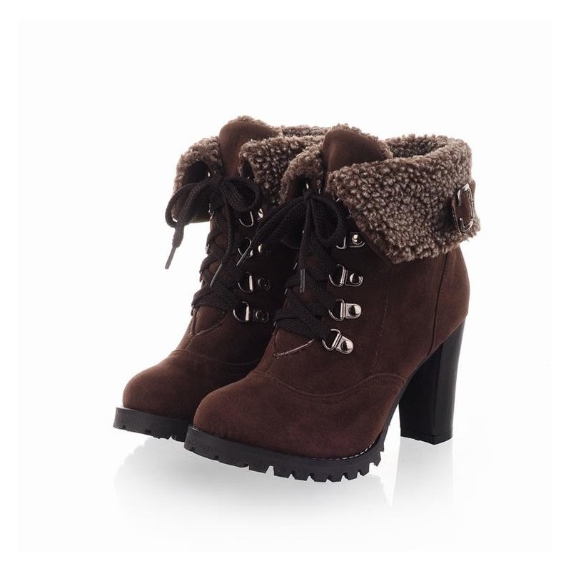 Bota Ankle Boot Marrom Inverno Feminina Importada Camurça