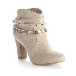 Bota Ankle Boot Bege Nude Feminina Importada Couro