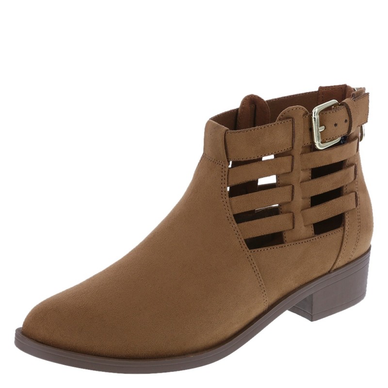 Bota Cano Baixo Ankle Boot Marrom Couro Importada