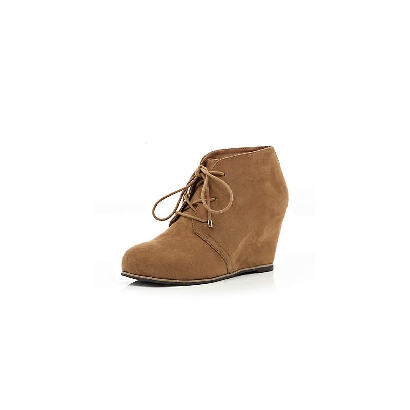 Bota Cano Baixo Ankle Boot Marrom Couro Camurça Importada