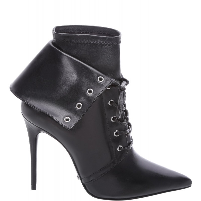 Bota Preta Ankle Boot Salto Agulha Bico Fino Importada