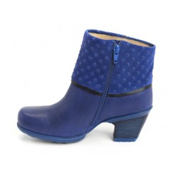 Bota Ankle Boot Azul Salto Geométrico Importada