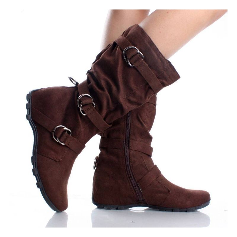 botas femininas camurça cano longo