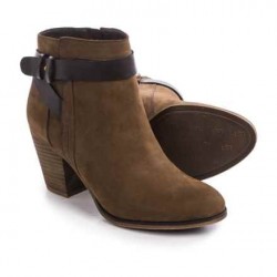 Bota Feminina Ankle Boot Marrom Salto Geométrico