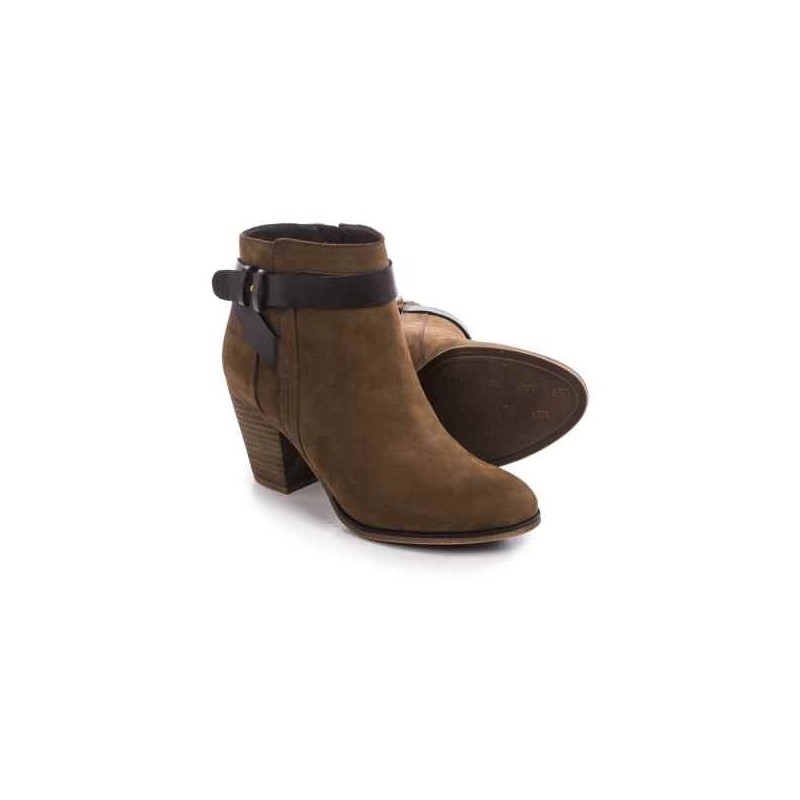 Bota Feminina Ankle Boot Marrom Salto Geométrico