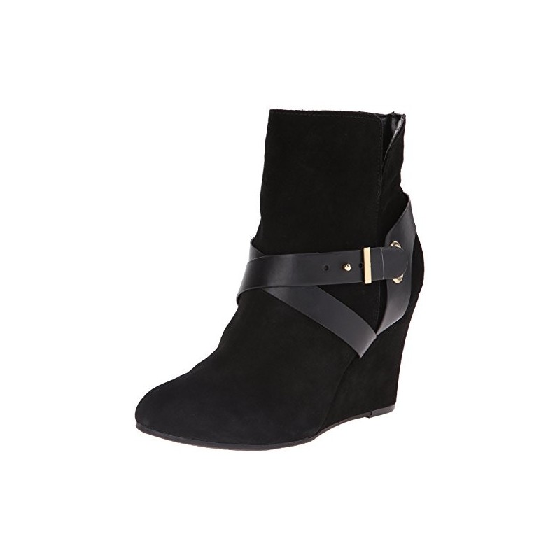 Bota Feminina Ankle Boot Preta Salto Plataforma