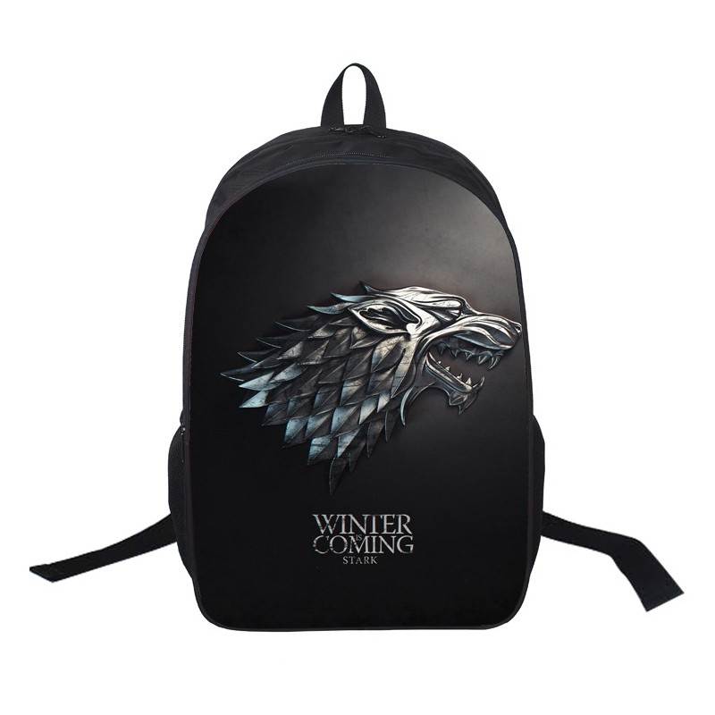 Mochila Preta Série Game of Thrones Casa Stark Geek 