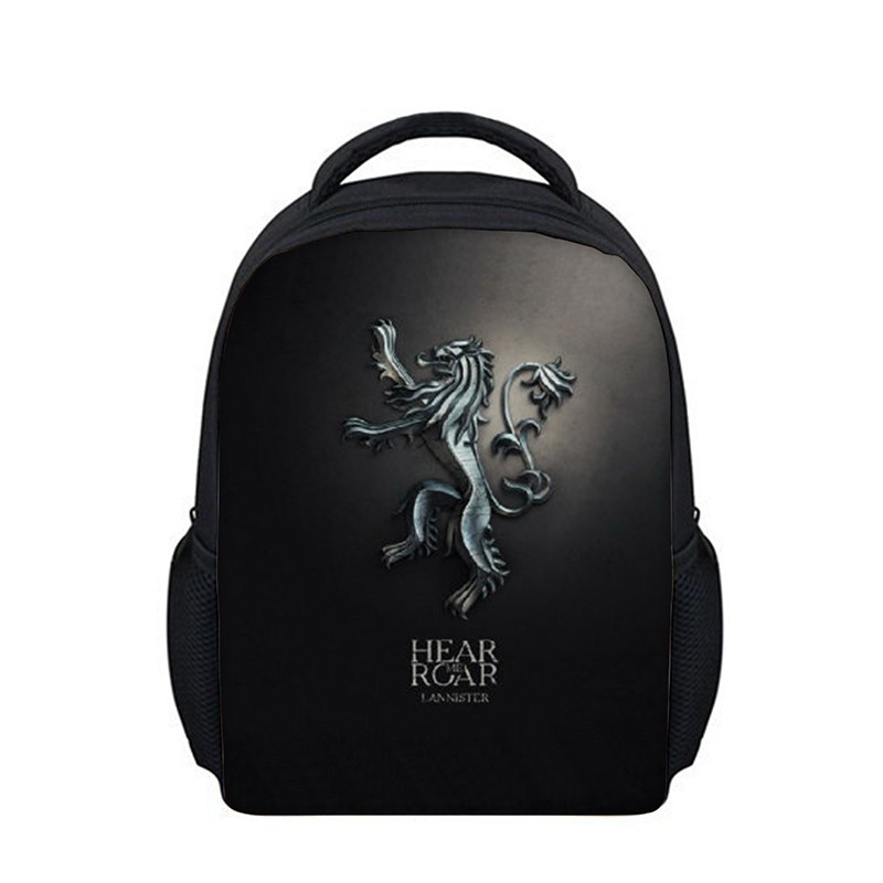 Mochila Feminina Preta Série Game of Thrones Geek Casa Lannister