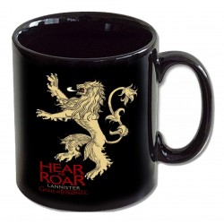Caneca Preta Game of Thrones Emblema Casa Lannister Geek