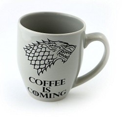 Caneca Cerâmica Game of Thrones Casa Stark Coffe is Coming