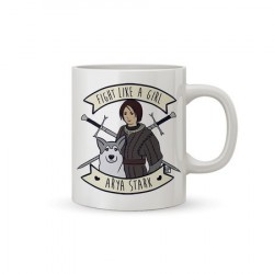 Caneca Aria Stark Game of Thrones Branca Geek