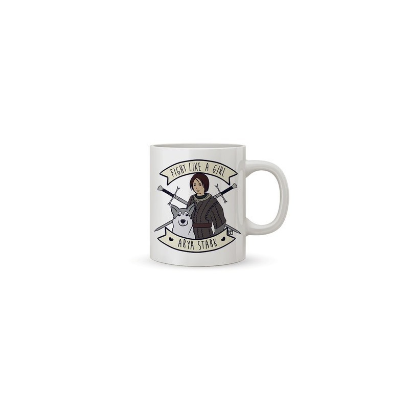 Caneca Aria Stark Game of Thrones Branca Geek