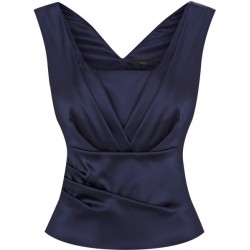 Linda Blusa Feminina em Tafetá Azul