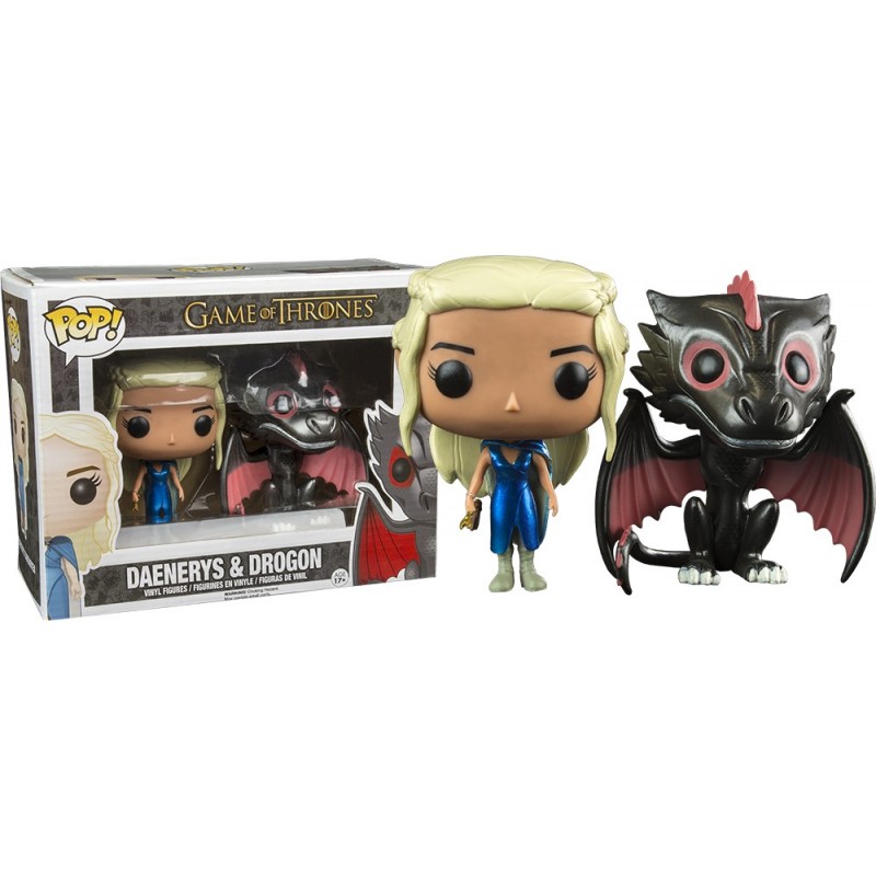 Boneco Funko Pop Vinil Game of Thrones Daenerys Targaryen & Drogon Dragão Geek