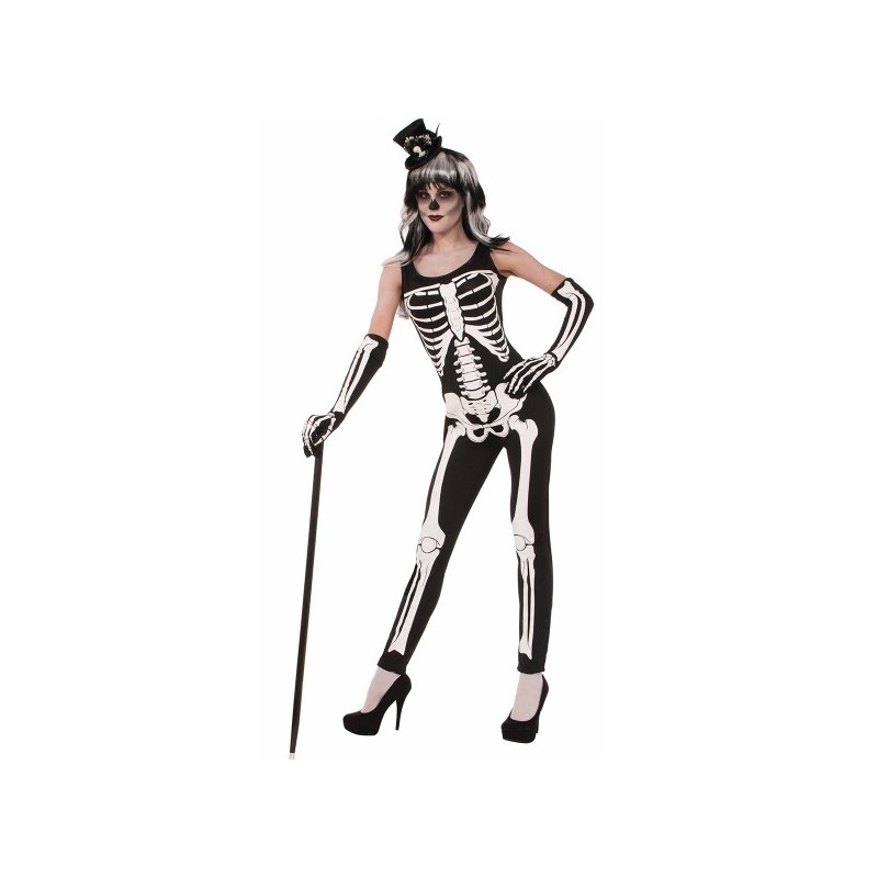 Fantasia Feminina Adulto Esqueleto Vitoriana Halloween Carnaval Festa Importada