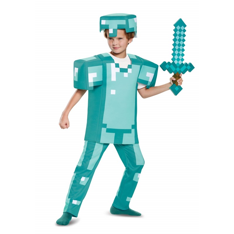 Fantasia Infantil Meninos Minecraft Armor Luxo Halloween Festa a Fantasia