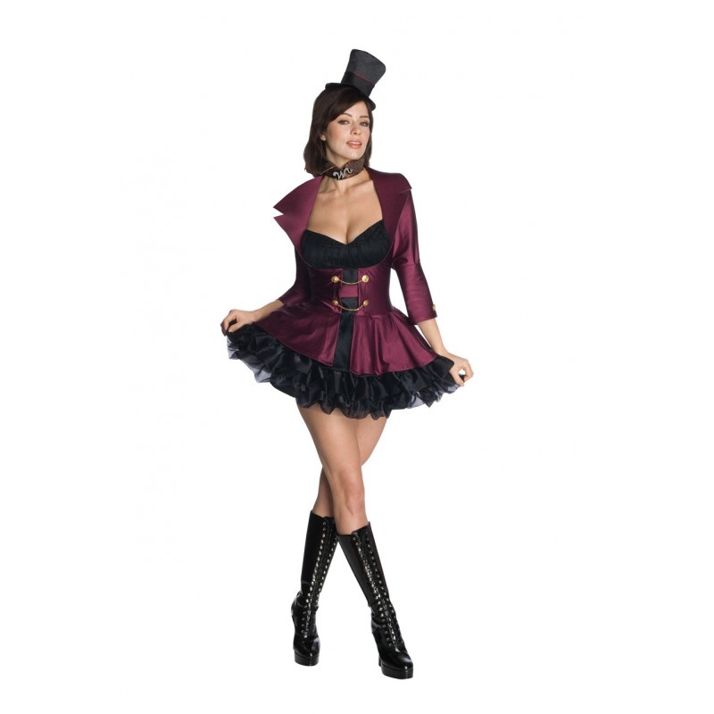 Fantasia Feminina Burlesca Willy Wonka Halloween Carnaval