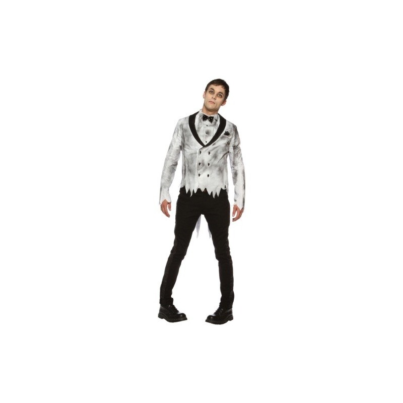 Fantasia Masculina Adulto Noivo Cadáver Terror Halloween Carnaval