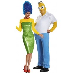 Fantasia Adulto Casal Homer e Marge Os Simpsons Halloween Carnaval Festa