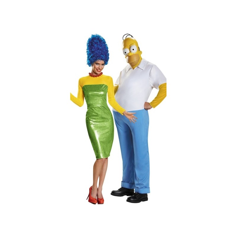 Fantasia Adulto Casal Homer e Marge Os Simpsons Halloween Carnaval Festa