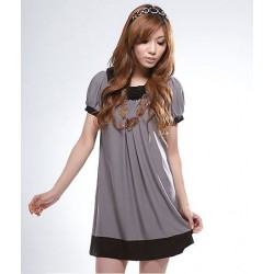 Vestido Casual Chiffon Curto Mangas