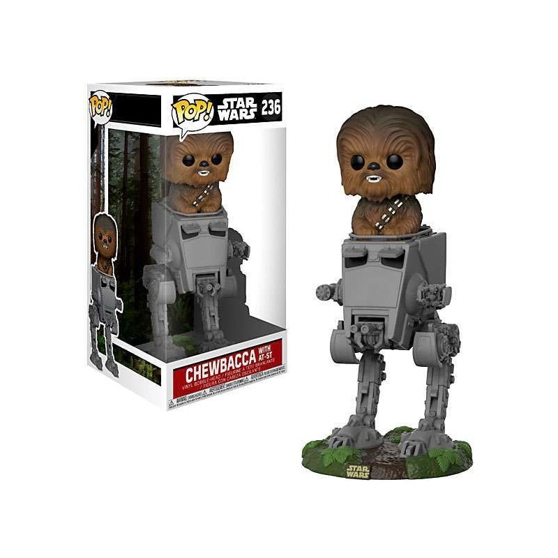 Boneco Figure Star Wars O Último Jedi Chewbacca com AT-ST Pop Vinil Geek