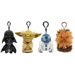 Kit Chaveiros Star Wars Pelúcia Vader Mestre Yoda Chewbacca e R2D2