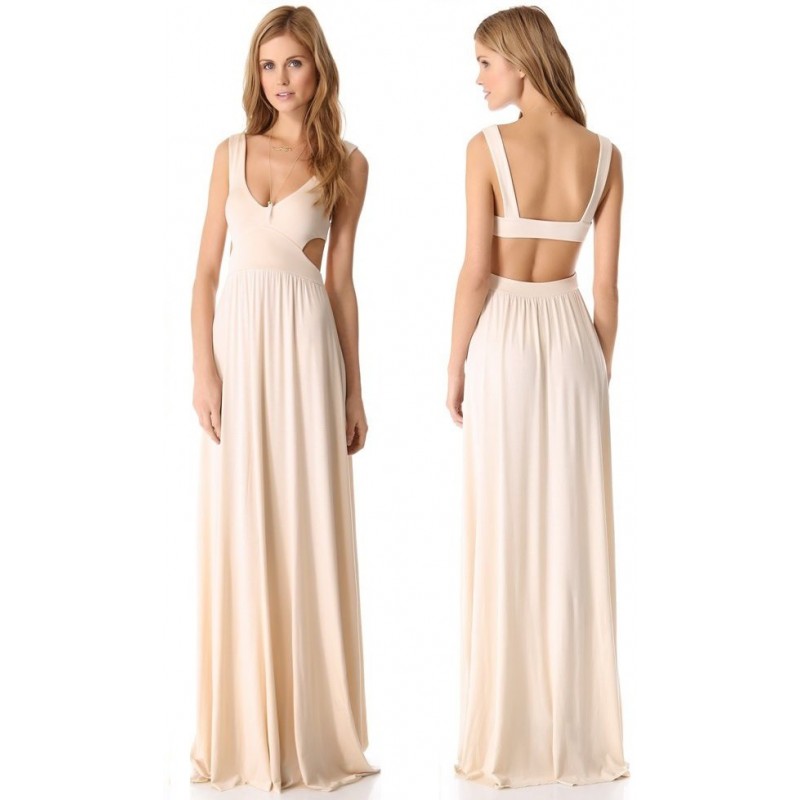 Vestido Longo Maxi Dress Festa Nude