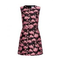 Vestido Flamingo Preto Decote U Elegante