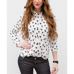 Blusa Feminina Camisa Estampada Flamingos Importada