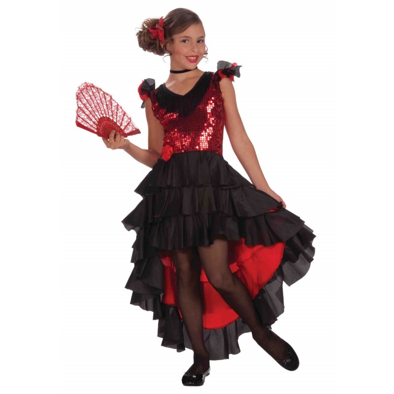 Fantasia Infantil Meninas Dançarina Espanhola Flamenco Halloween Carnaval