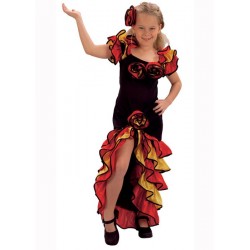 Fantasia Infantil Meninas Dançarina Flamenco Espanhola Halloween Carnaval