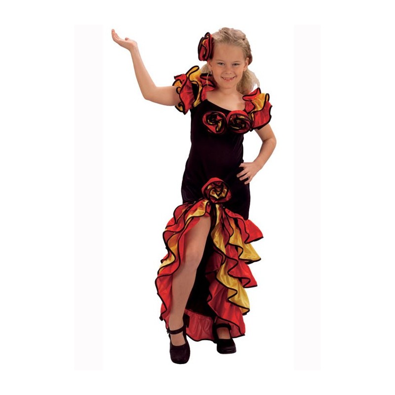 Fantasia Infantil Meninas Dançarina Flamenco Espanhola Halloween Carnaval