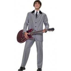 Fantasia Masculina Adulto Beatles Cinza Halloween